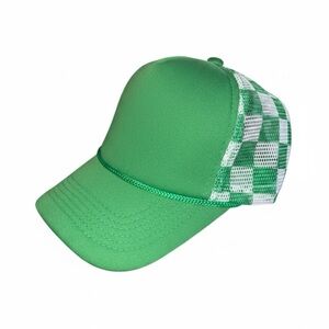 Green Checkered Trucker Hat